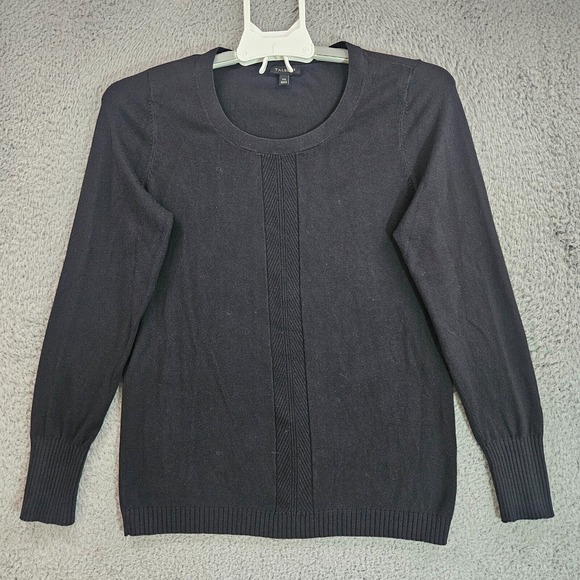Talbots Sweater Top Women XS Knit Long Sleeve‎ Basic Elegance Black - Picture 1 of 10